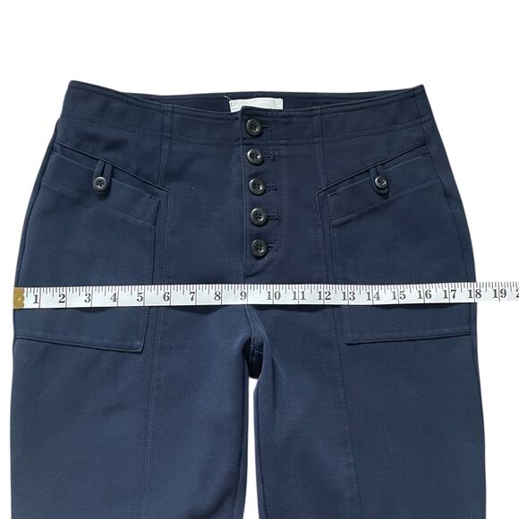 Anthropologie Bryson Tapered Button Fly Ankle Trouser Pants Navy 8 - Picture 7 of 9